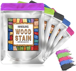 5 Colors Wood Dye Powder | Wood Stain | Wood Coloring Powder for Indoor and Outdoor | Furniture Dye | Fast Drying | Each Colors 2 Oz. | Wood Pigment Powder (5 Colors)