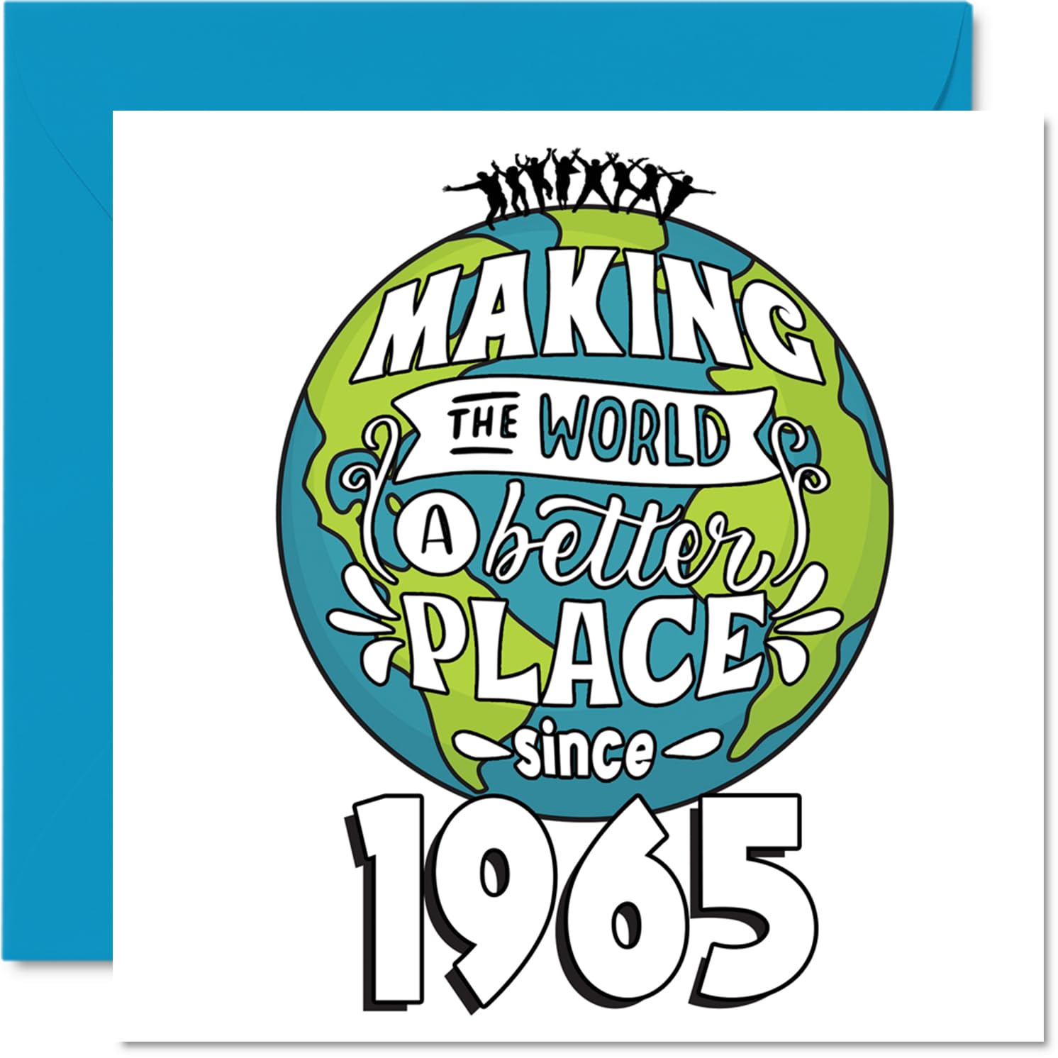 61st Birthday Card for Women Men - Making the World a Better Place - Happy 61 Birthday Cards for Uncle Nanny Cousin Husband Grandma Friend, 145mm Bday Greeting Cards