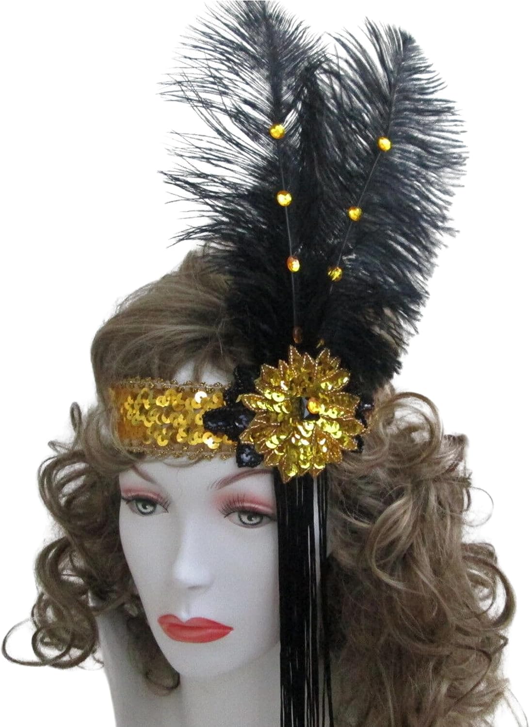 Forum Novelties Roaring 20's Sequin Flapper Headband with Feather