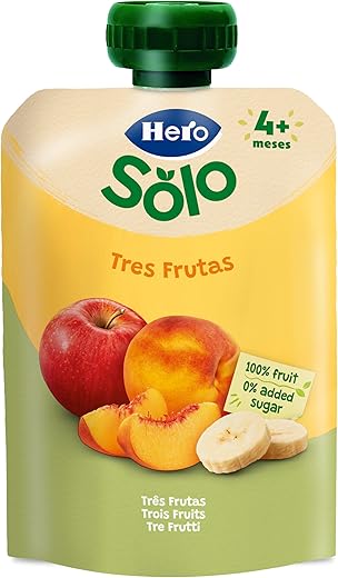 Hero Baby Bolsitas 3 Frutas - Para Bebés a Partir de los 4 Meses -100 g