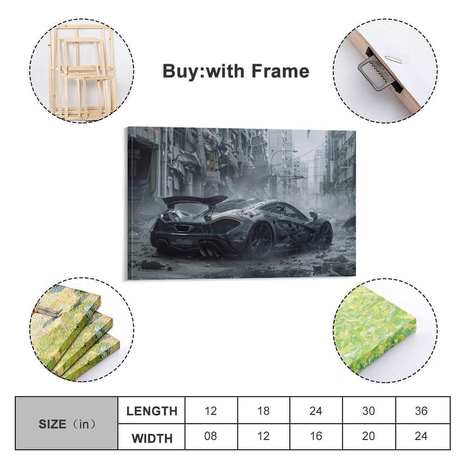 JIYAYCU Supercar-Poster P1, personalisiert für eine postapokalyptische Welt, dekoratives Gemälde, Leinwand-Kunstbild, 60 x 90 cm