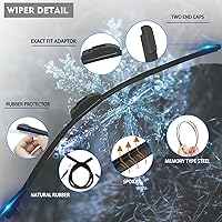 Vista 2 de DODOMES Escobillas de limpiaparabrisas de 26 pulgadas + 20 pulgadas de repuesto para Toyota Mirai 2017 2018 2019 2020 2021, Subaru Ascent 2019-2023