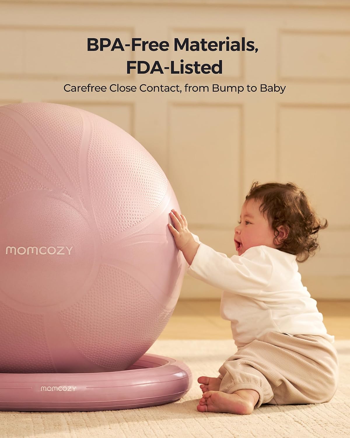 Momcozy BirthEase Pregnancy Ball Set, Birthing Yoga Ball with App Courses
