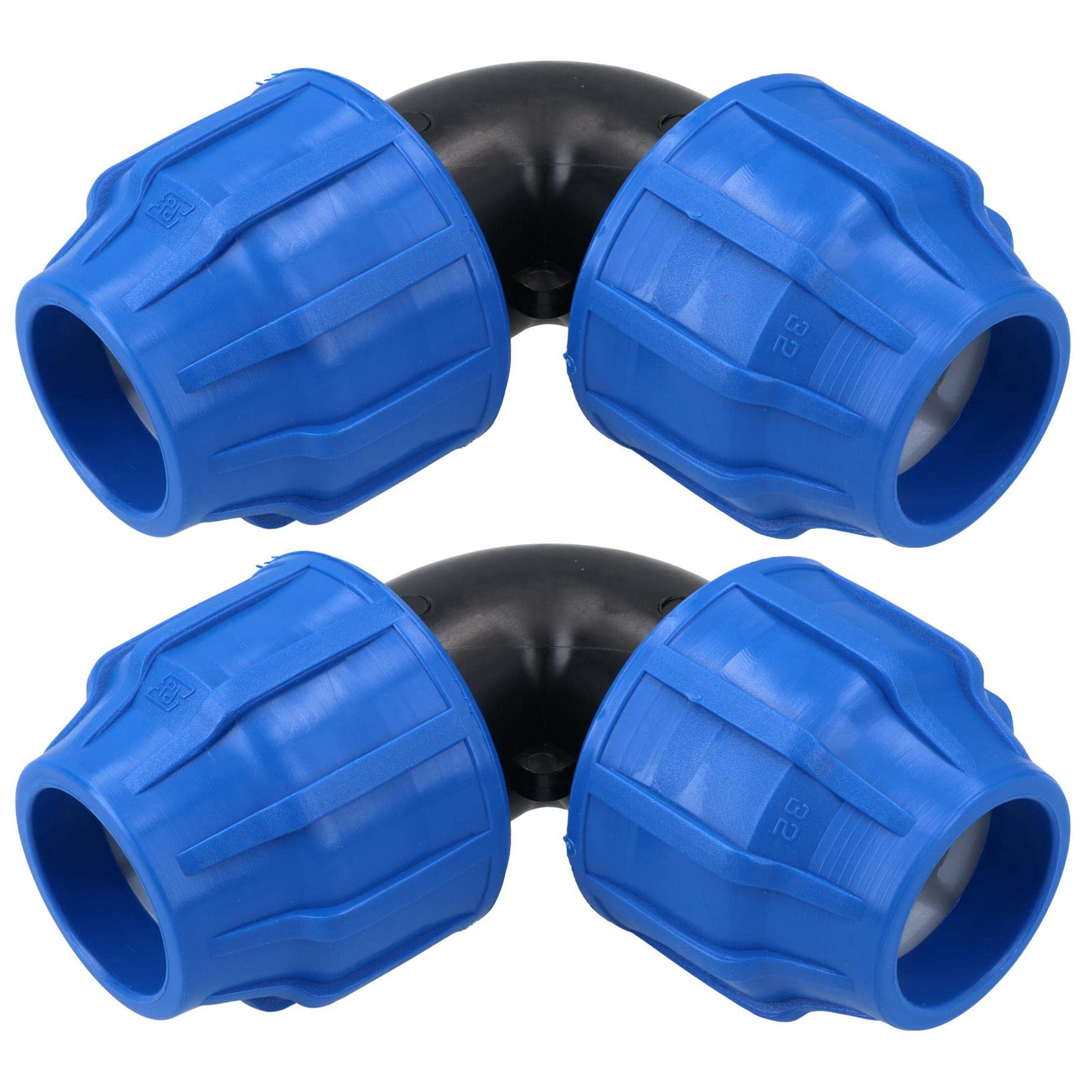 Ab Tools 32 X 32Mm Mdpe Elbow 90 Degree Compression Coupling Fitting Connector 2Pk