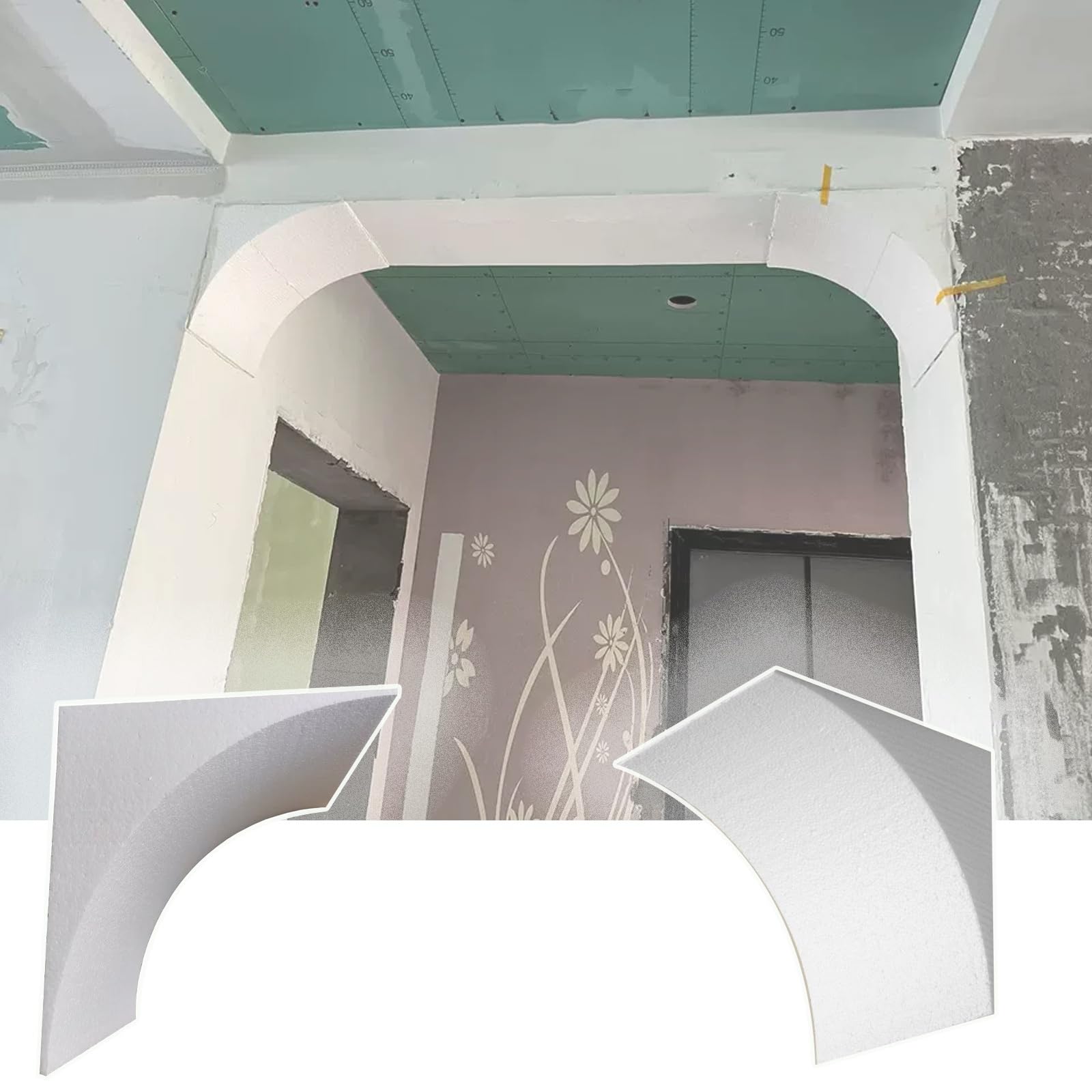 Kit de arco de espuma EPA para puerta con moldura curva de pasillo personalizable de 22x38x38cm