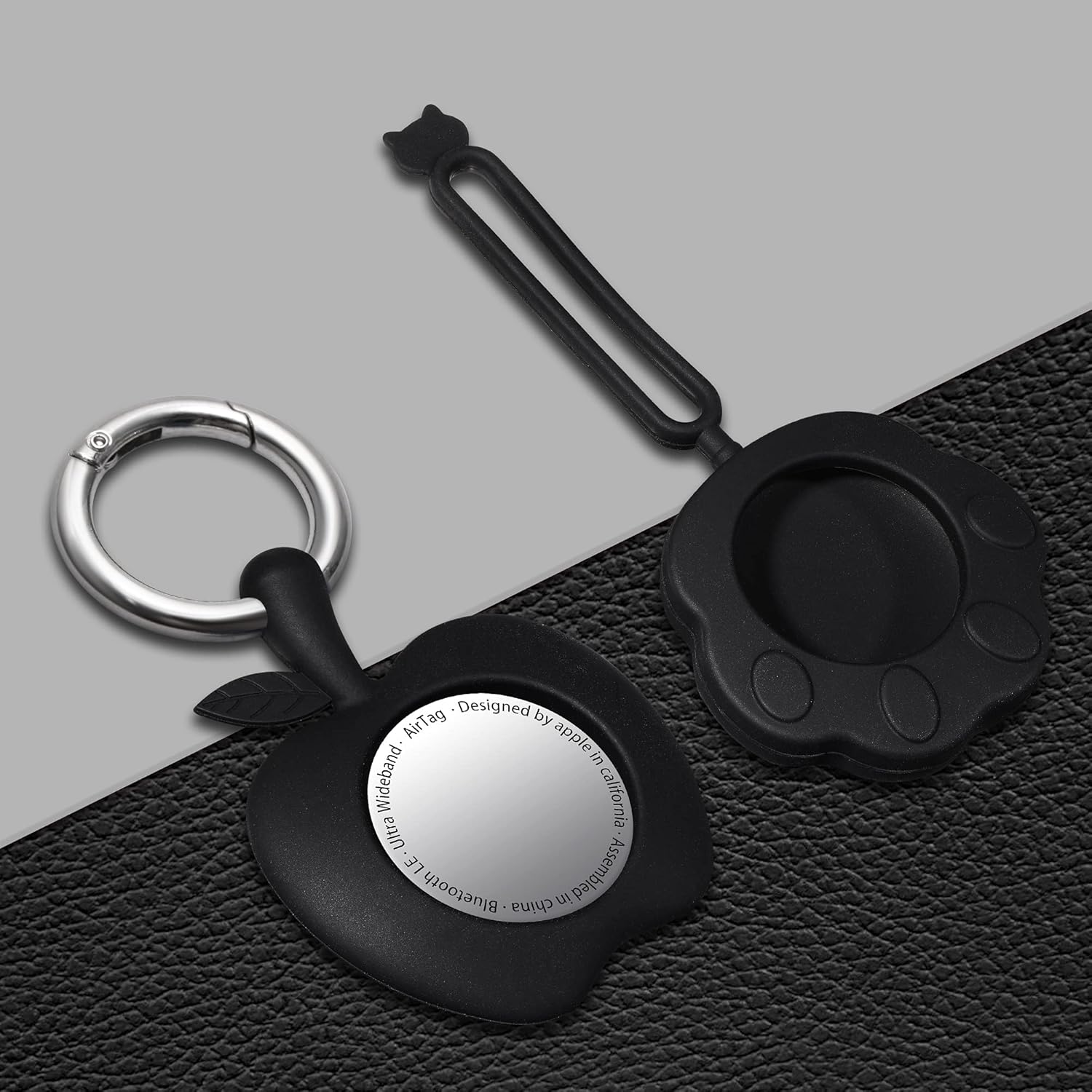 for apple air tag cases silicone 2pack airtag trackerdog tag clip for collar with anti lost keychaiprotective airtag keychain holder cases