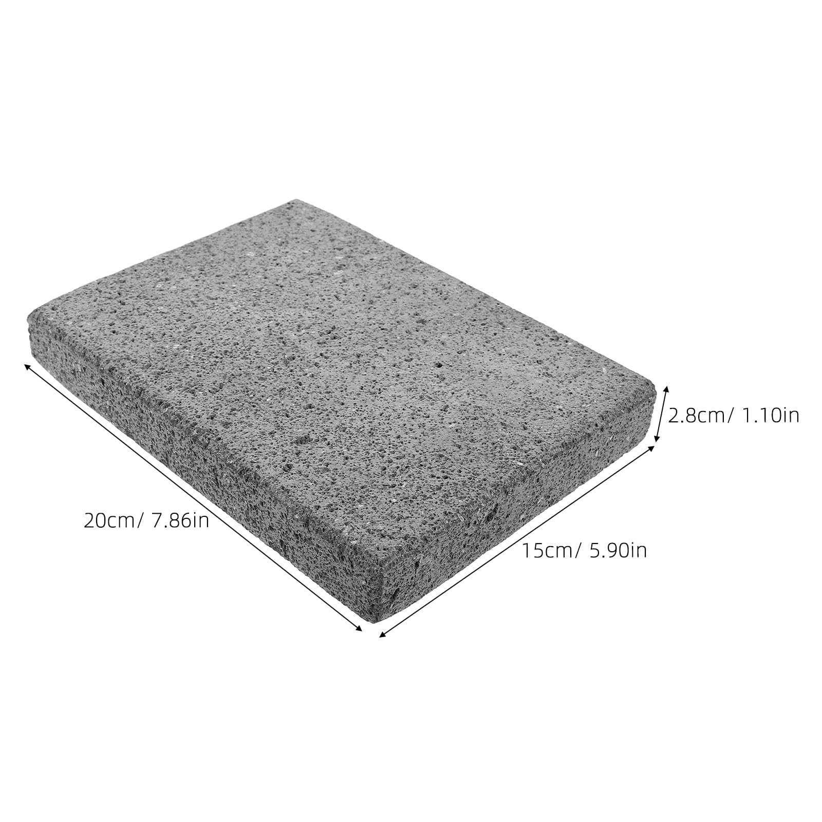 Lurrose Plancha de piedra volcánica para barbacoa al aire libre - Losa rectangular de piedra para cocinar filetes, pizza, pan, hornear y asar a la parrilla 8'' x 6'' x 1.1''