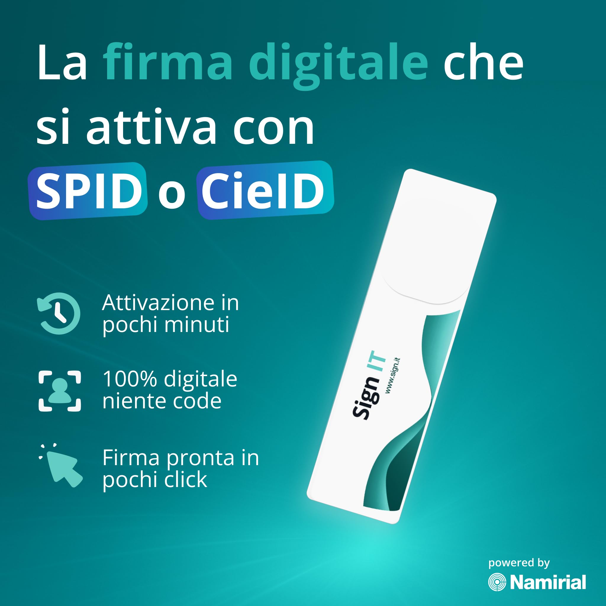 Sign IT – Token USB per la Firma Digitale | Attivazione Online in meno di 10 Minuti con SPID o CieID | Valida 3 Anni | Sicura e Conforme UE