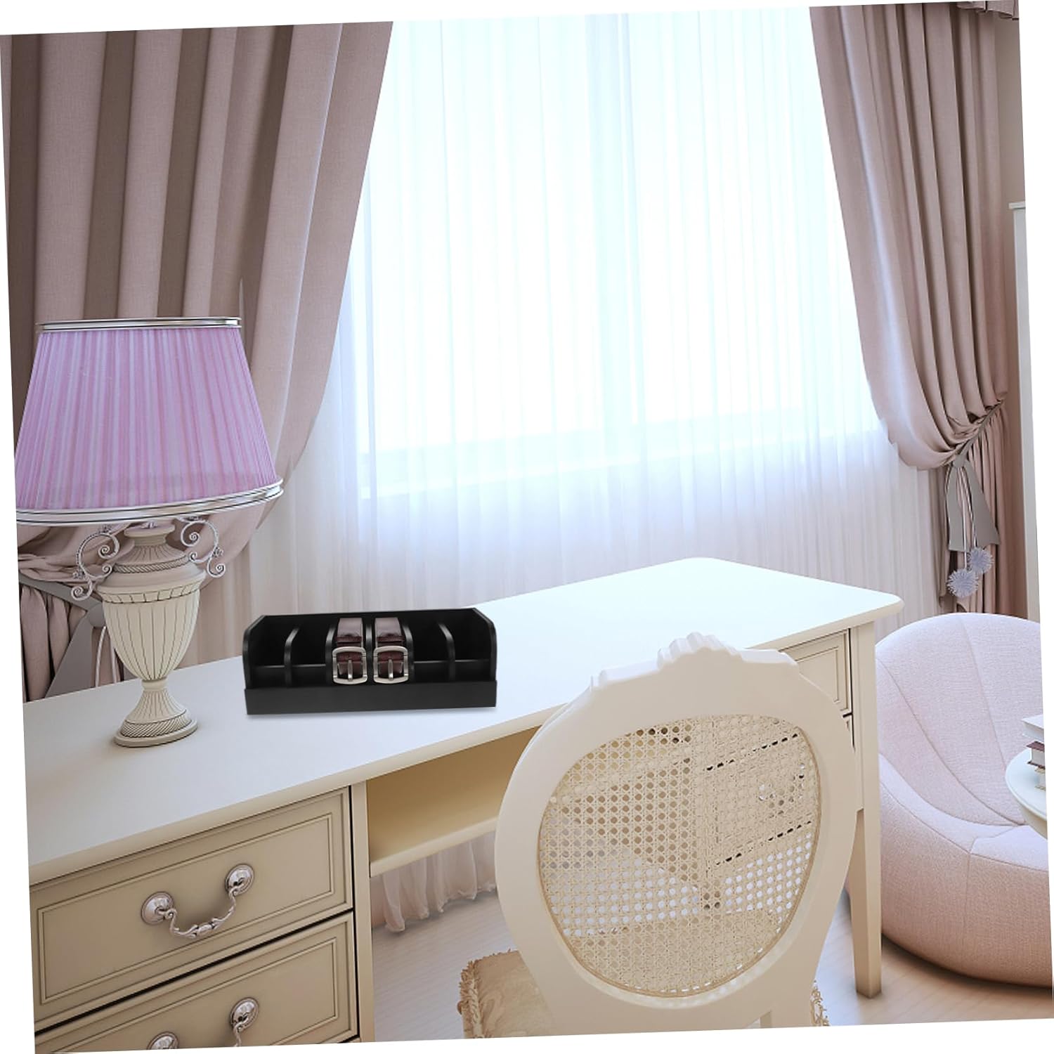 ABOOFAN Belt Organizer with Compartments Stylish Display Rack for Closet Tabletop for Belt Shops Supermarkets Neatly Showcases Buckles Saves Space