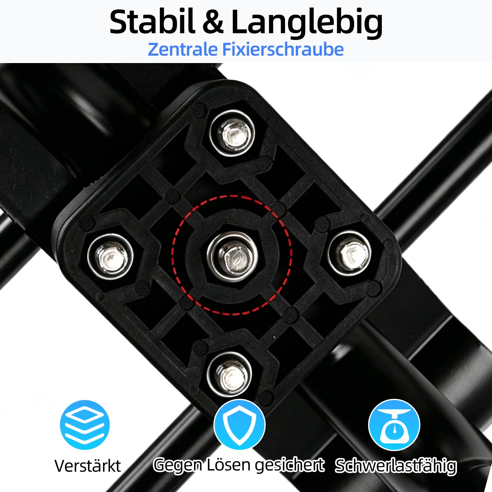 Mountainbike Gepäckträger 50kg Belastbar, Fahrrad Gepäckträger Hinten 32-42cm für 20-29 Zoll Fahrräder, Aluminium Verstellbarer Gepäckträger mit Schutzpolstern für MTB E-Bike