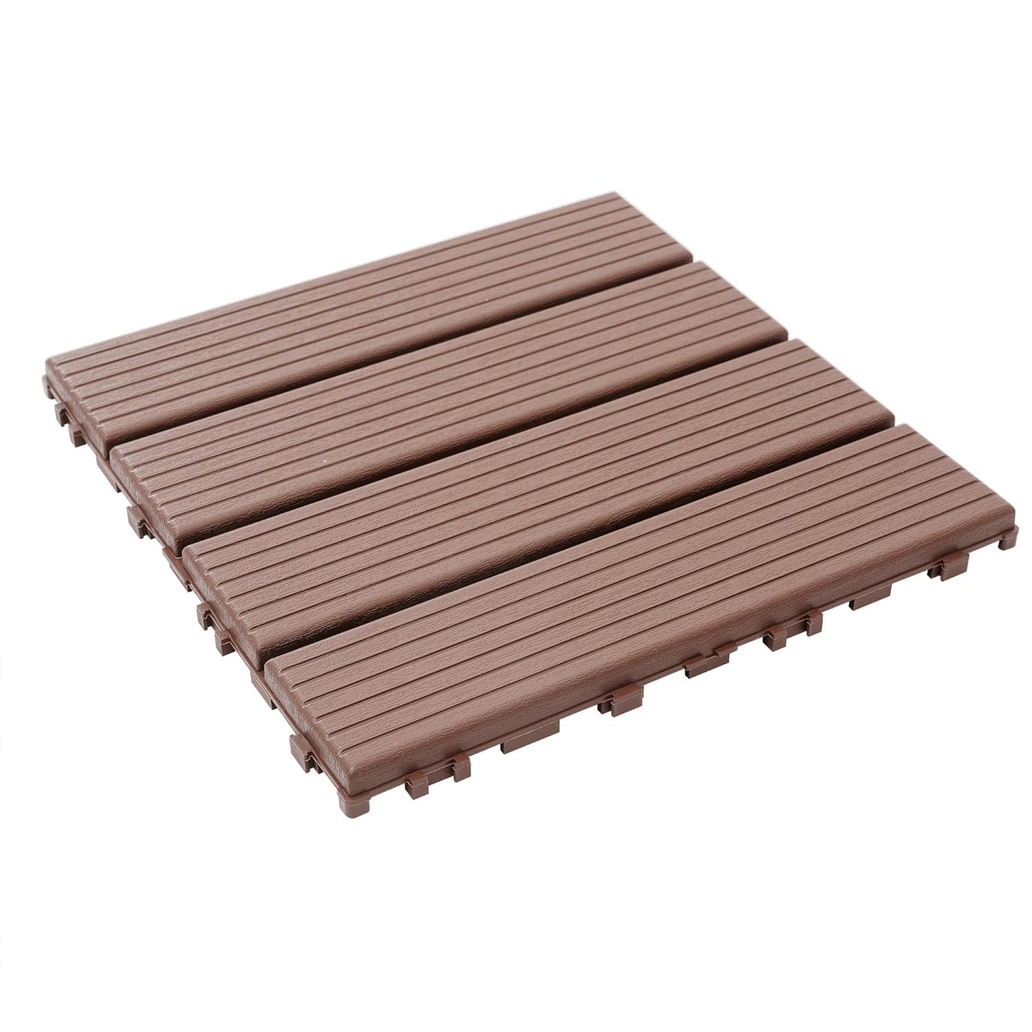 Interlocking Patio Deck Tiles, 44 Pcs Interlocking Deck Tiles 12x12 Balcony Porch Backyard Pool Plastic Multi