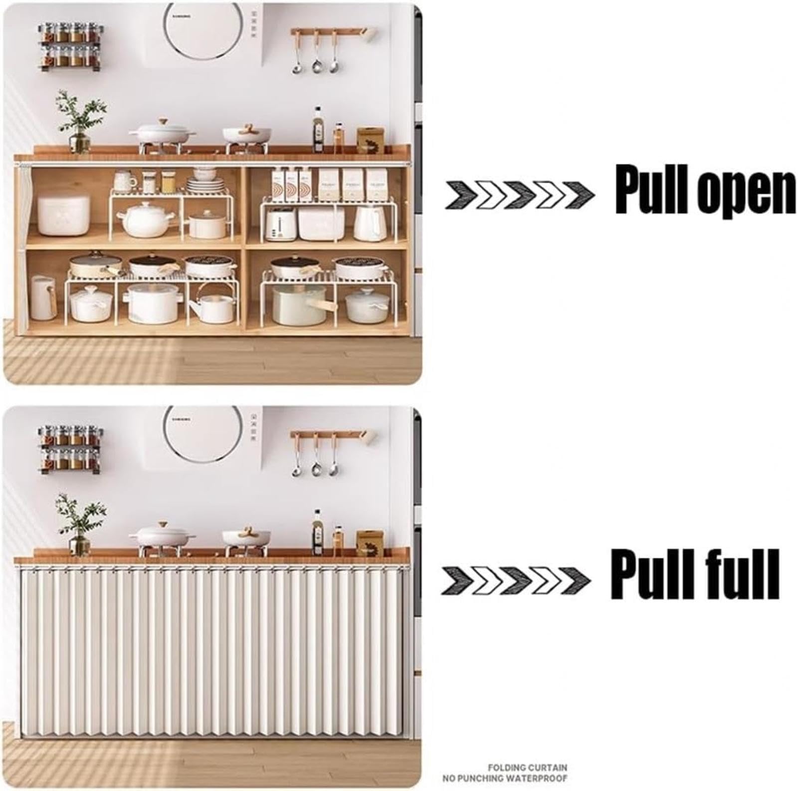 YSZBD Schrank Vorhang, Schrankvorhang Zum Vorhang Regal Schiebevorhang Regal Schrankvorhänge Mit Schienen Schiebevorhang Schiebegardinen Für Garderoben, Küchen Und Raumteiler,green-W120cm/H100cm