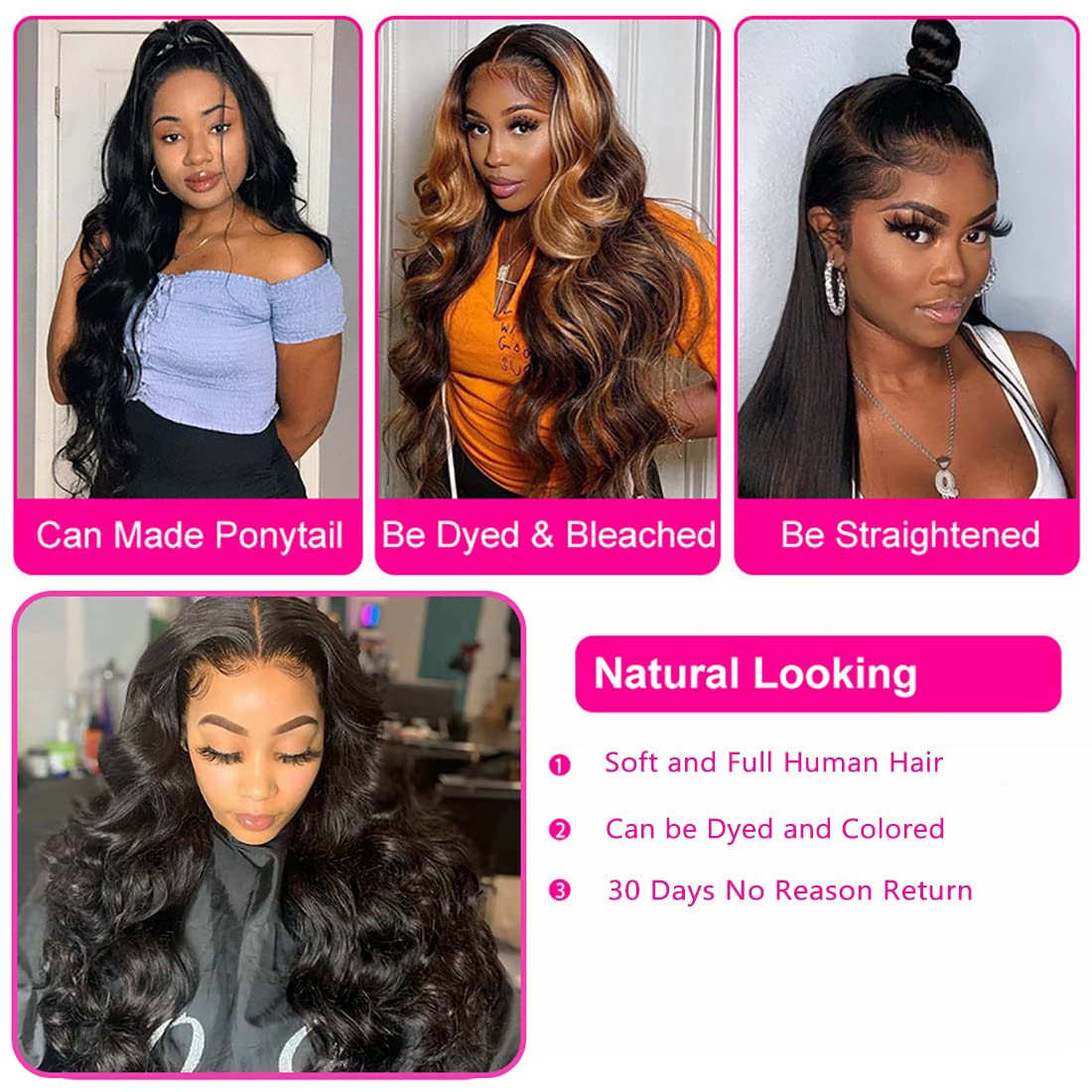 Body Wave Bundles Human Hair 26 28 30 Inch 12A 100% Unprocessed Remy Virgin Wavy Hair Body Wave Human Hair Bundles Natural Black Tangle-free Quick Weave
