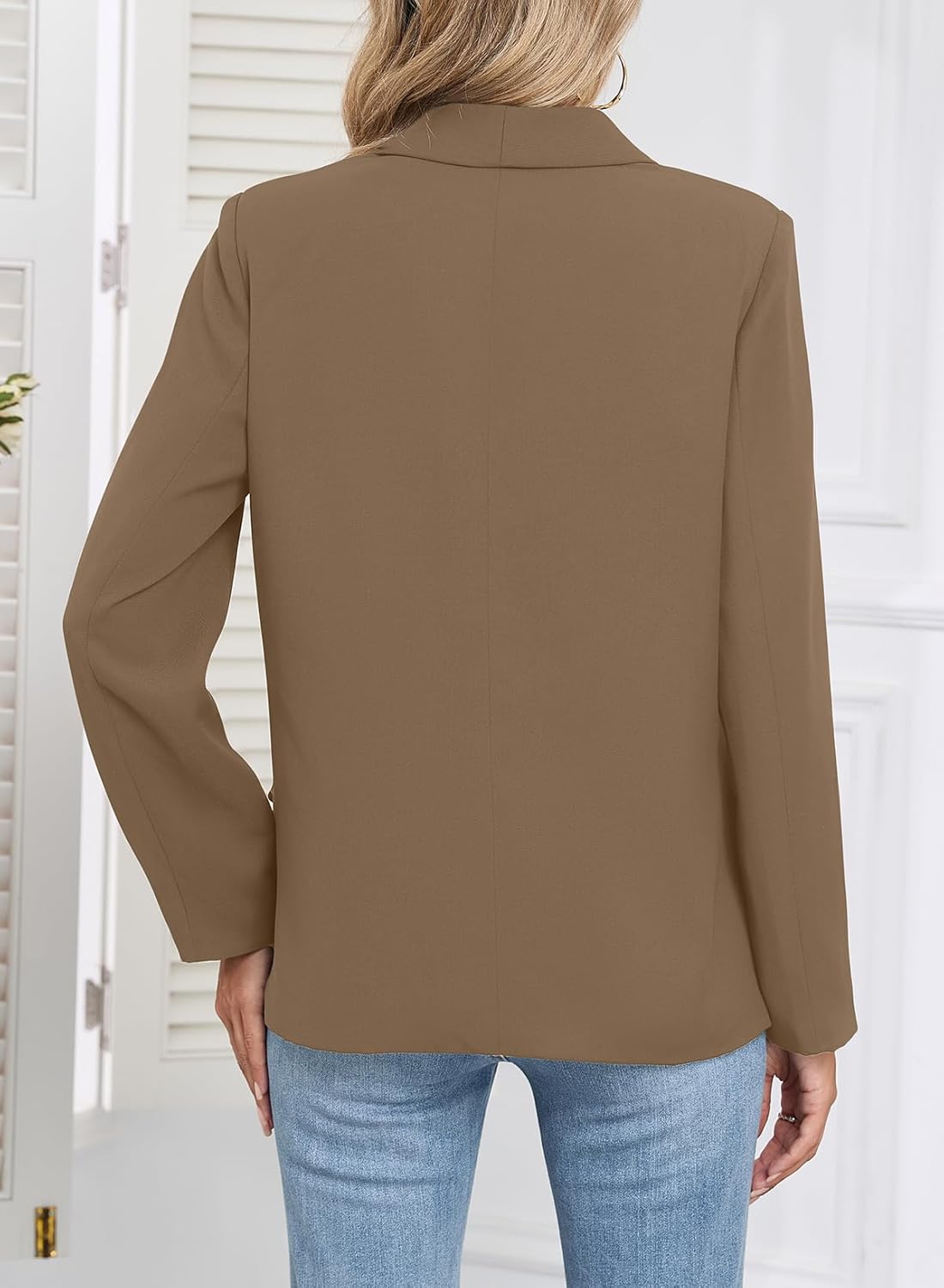 Happy Sailed Womens Long Sleeve Blazer Business Casual Open Front Work Office Suit Jackets - Image 6