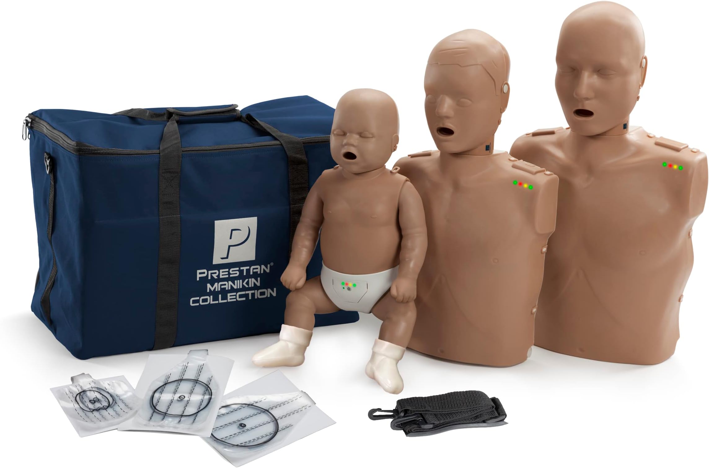 Prestan Collection of CPR Manikins (Adult, Child, & Infant), Dark Skin Tone