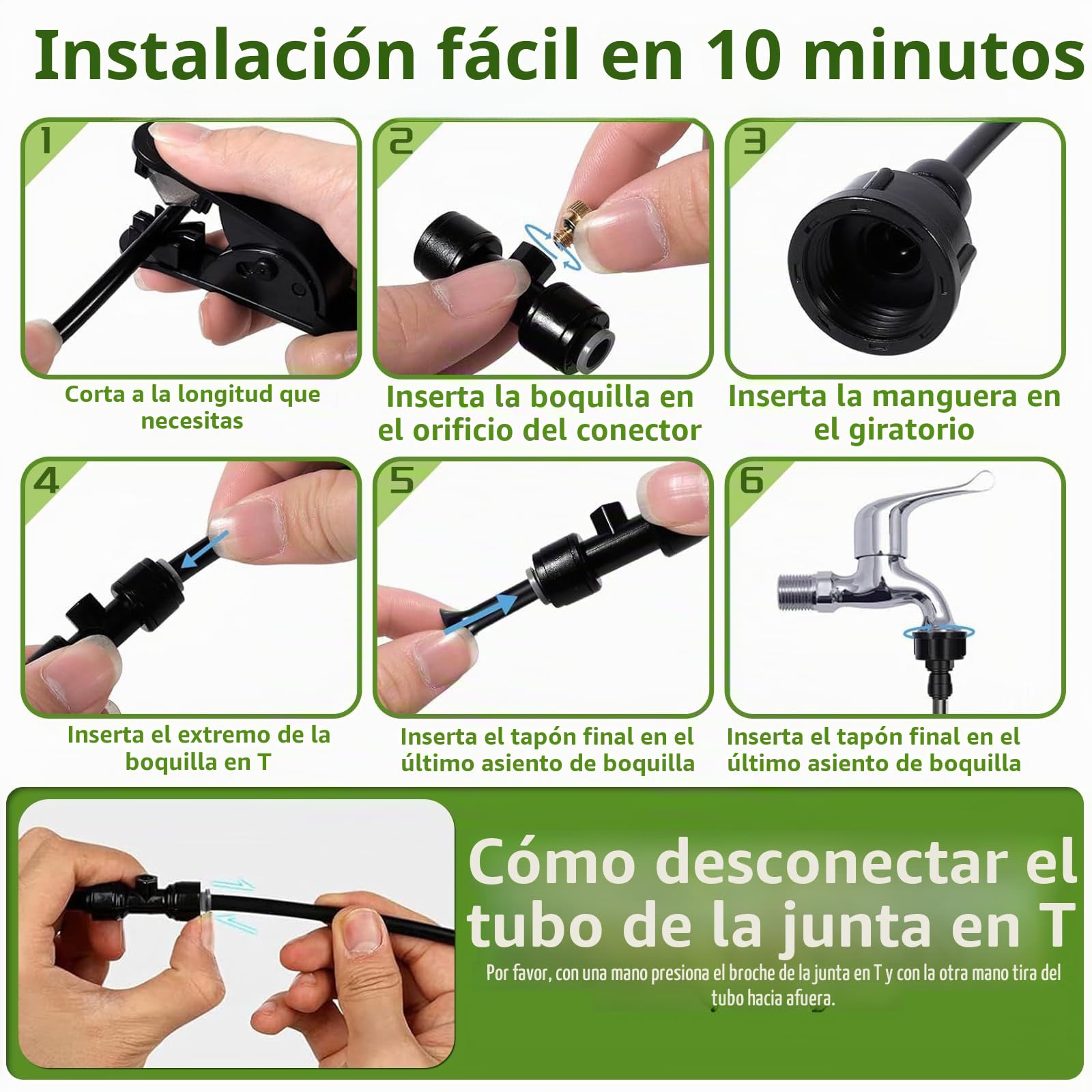 XUNIVERS10M Kit Nebulizador Jardín,Nebulizador Terraza Jardín, DIY Kit de Nebulización Terraza, Kit Nebulizador Terraza, Rociador de Terraza con Manguera Duradera y Boquillas Extraíbles para Giardino