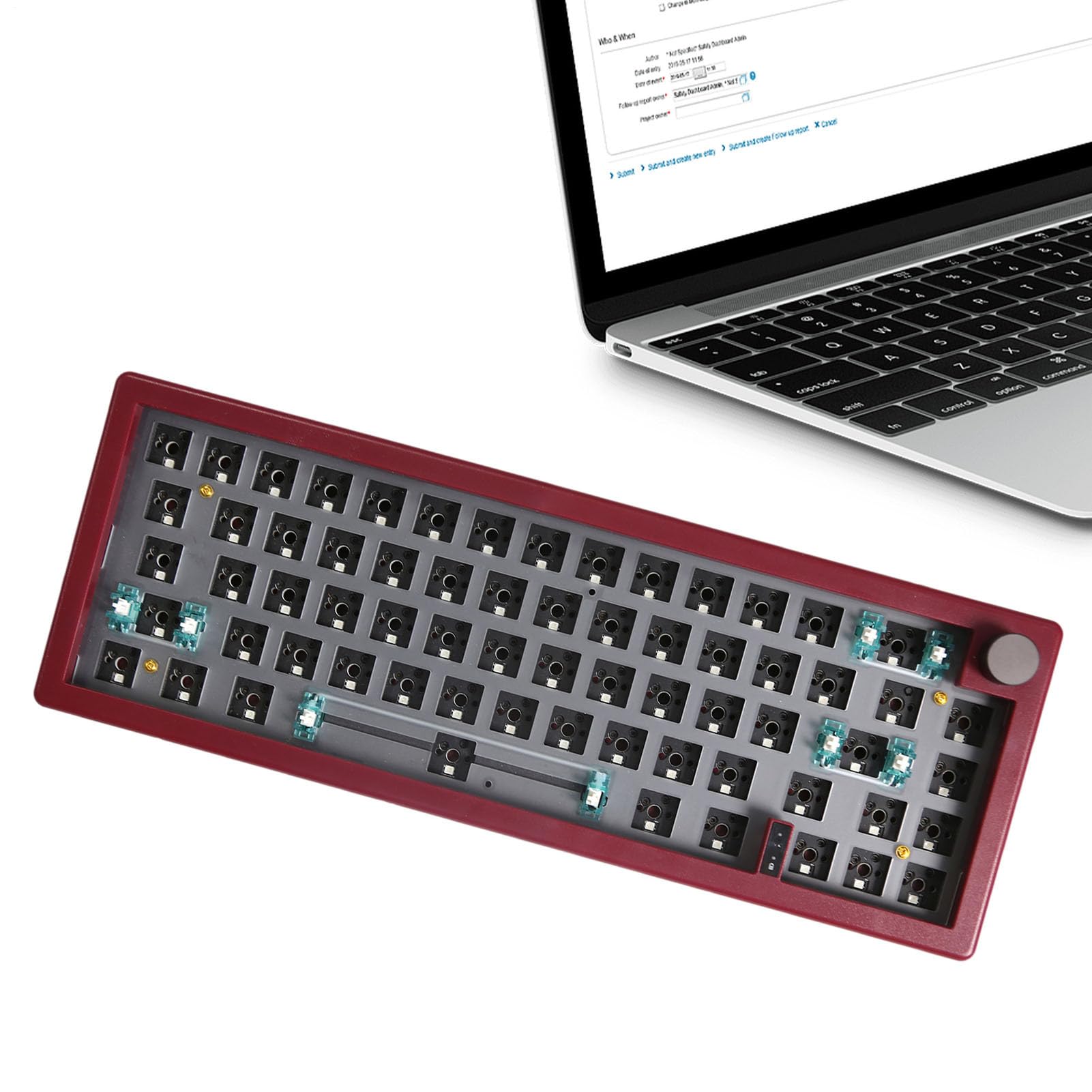 Generico Tastiera meccanica RGB: layout compatto a 67 tasti, copritasti | resistenti, connessione USB cablata | Tastiera per computer desktop