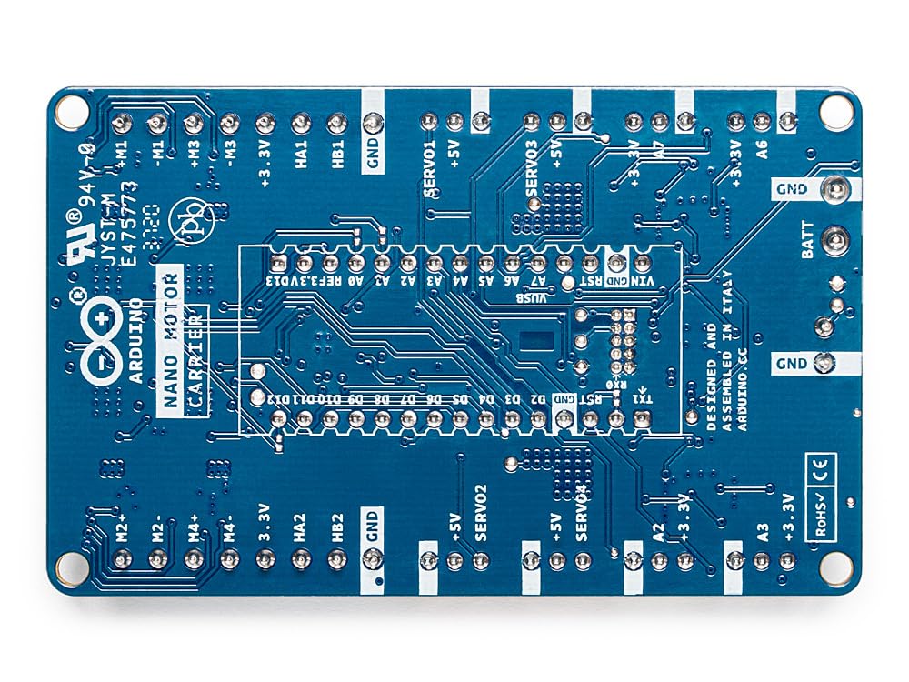 Arduino Nano Motor Carrier [ABX00041] - Carte d'extension pour contrôler Moteurs, idéale pour projets robotiques et Applications DIY Nano IDE.