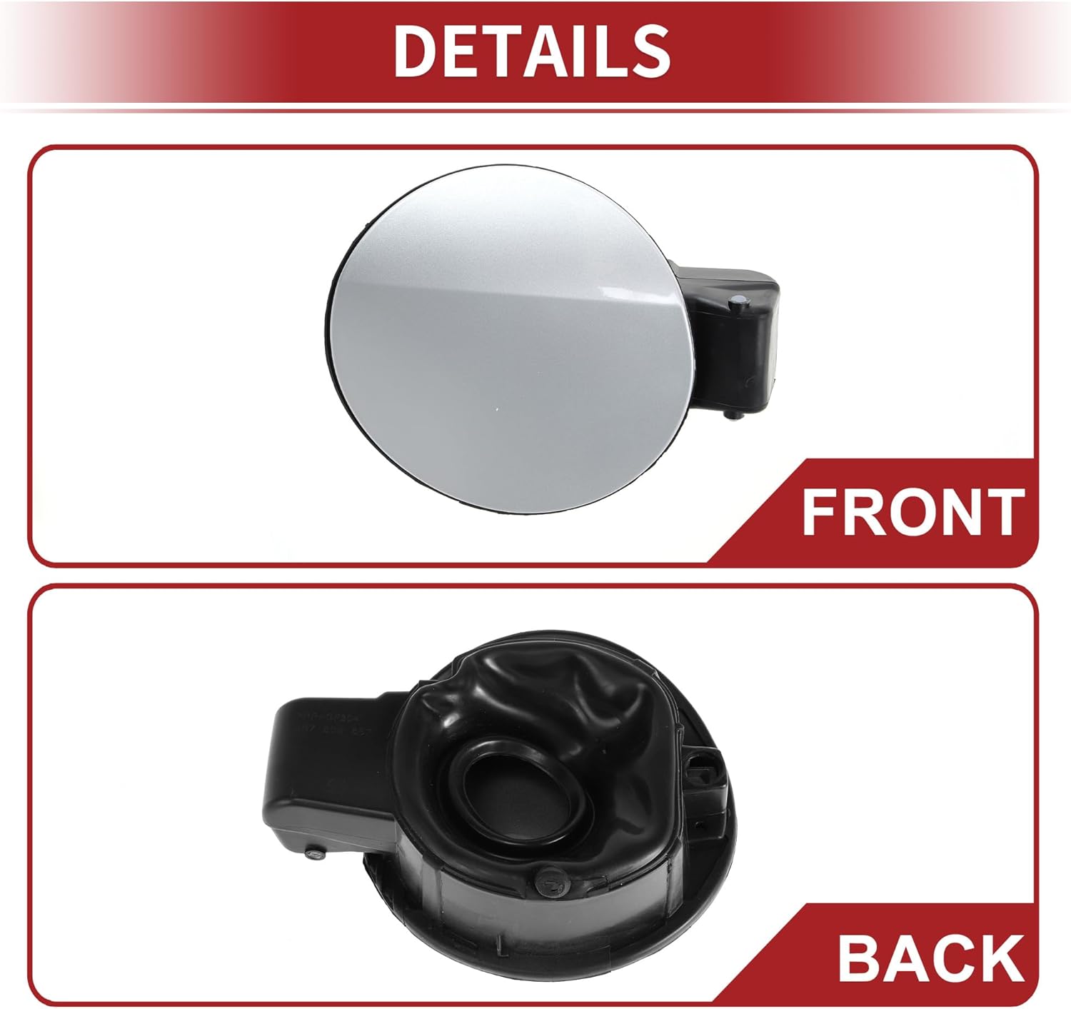 ACROPIX Fuel Tank Door Cap for Volkswagen Tiguan 2010-2019 Fuel Filler Flap Cover Bolt Type No.5N7809857 Silver Tone ABS Fuel Filler Door Gas Cap