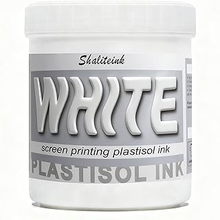 Shaliteink® Screen Printing Plastisol Ink White - Highly Opaque Screen Printing Ink for Cotton, Polyester and Other Fabrics (8oz.)