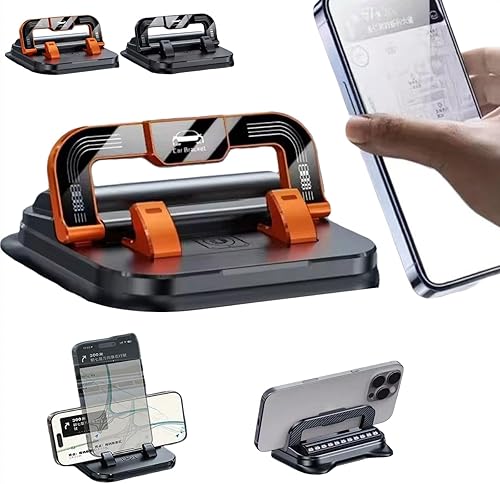 Car Phone Holder 360 Degree Rotation, 2-in-1 Number Plate Holder with Non-Slip Suction, Horizontal and Vertical Screen Adjustment Angle, Suitable