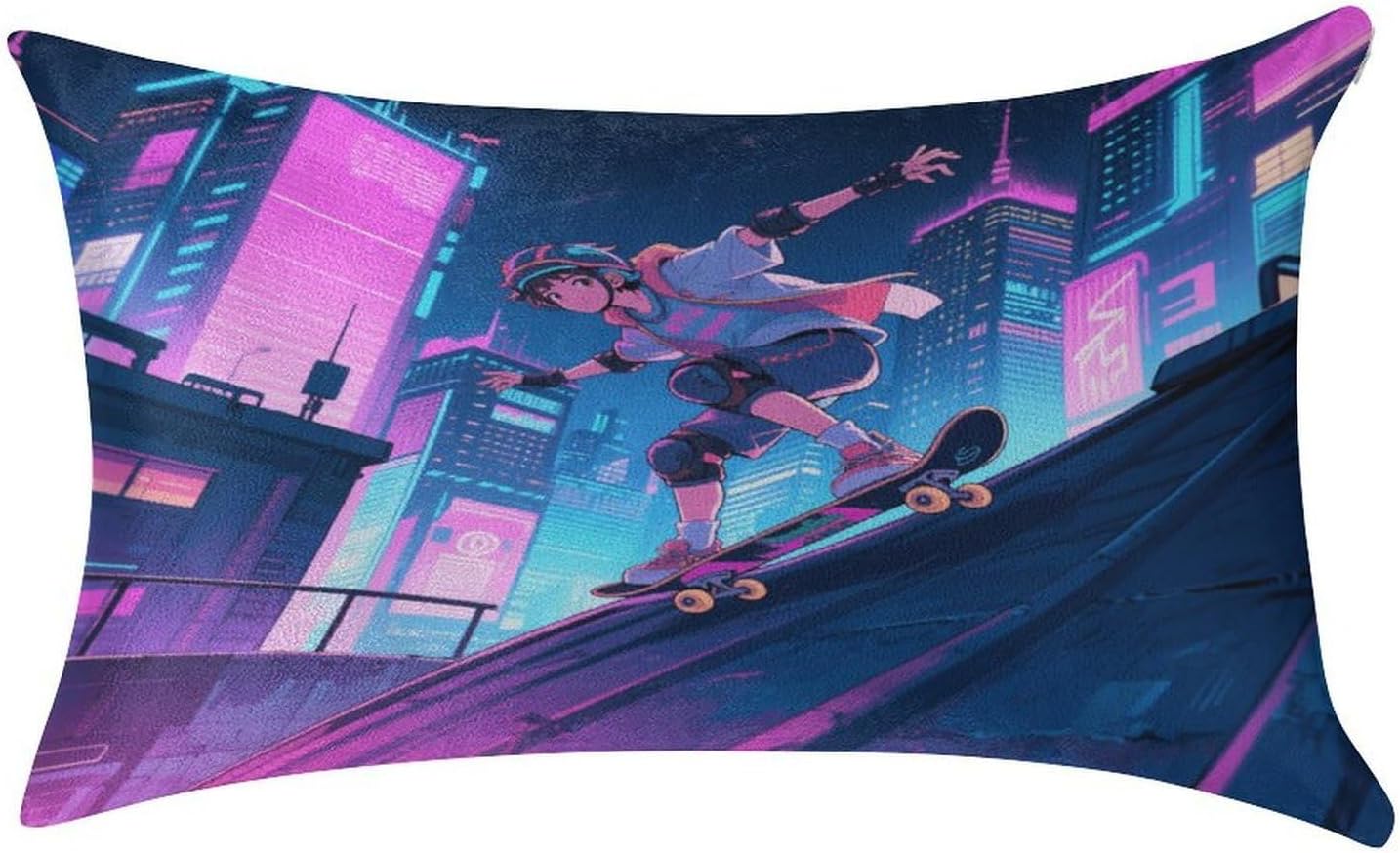 Cyber Skateboard Boy Pillow Case Cushion Cover Throw Pillow Cover