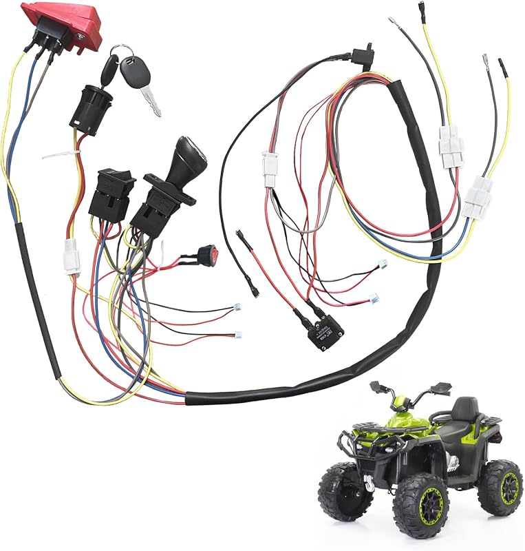 6V 12V 24V DIY Wire Harness Electric Conversion Kit for Kid's Ride On Toys Car,Set of Wire Harness Switch for Children Power Wheels Trax Upgrade Replacement Parts