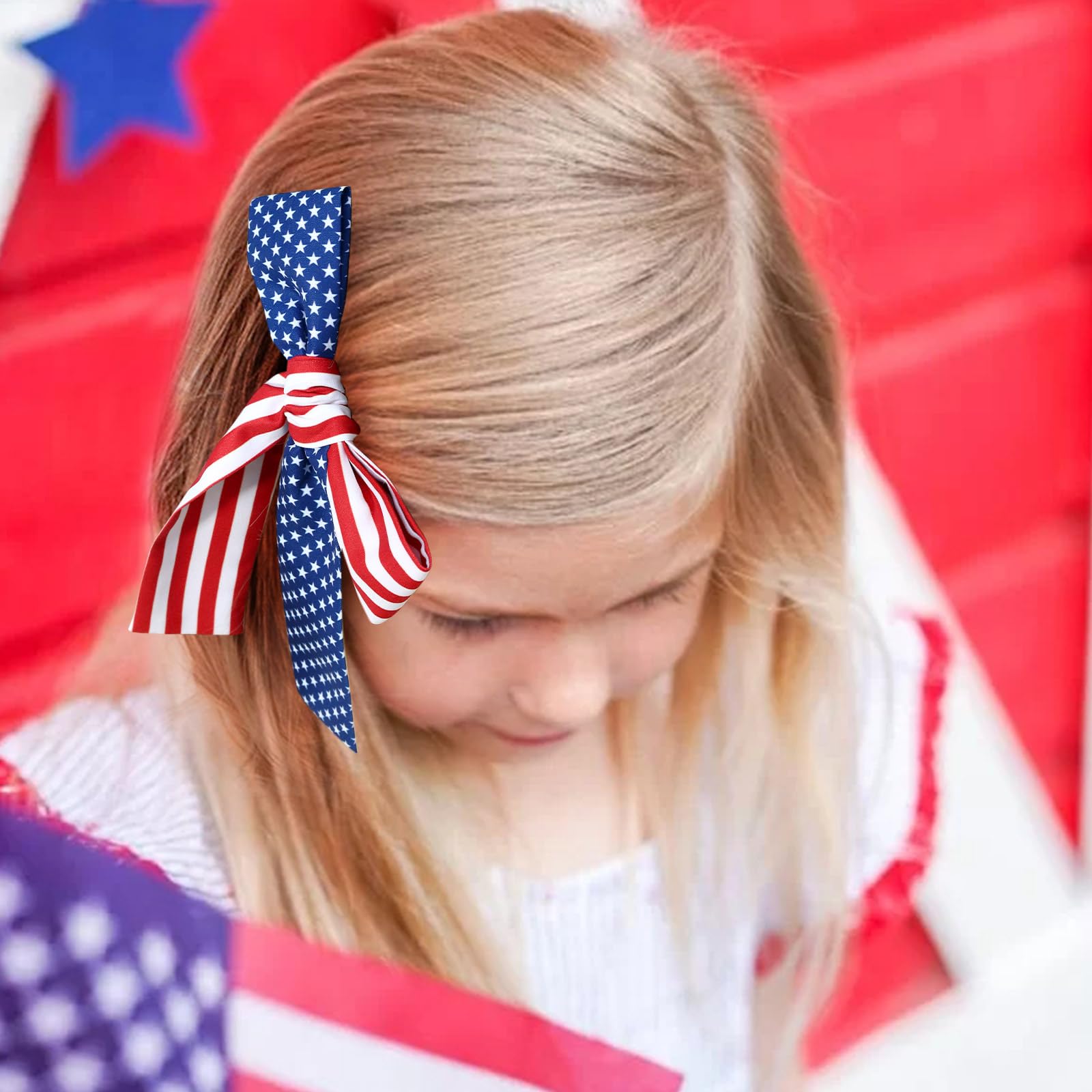 Amazon.com : NCMAMA 2PCS 4th of July Hair Bows for Girls  display picture 3