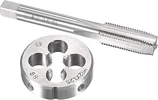 uxcell M12 x 1.25mm Metric Tap and Die Set, Machine Thread Screw Tap with Round Threading Die, Tap & Die Kit for Nut Screw Bolt Thread Repair