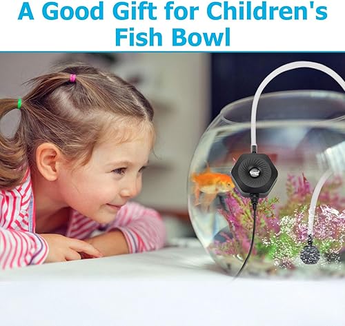 Miniatura 6 de hygger Mini bomba de aire ultra silenciosa de 1.5 W con accesorios, kit aireador de oxígeno para pecera de 0.5 a 15 galones, viene con tubo de aire