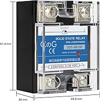 Vista 7 de Relé de estado sólido CG SSR-80DD Entrada de CC a CC 3-32VDC a salida 5-240VDC 80A Cubierta de plástico monofásico