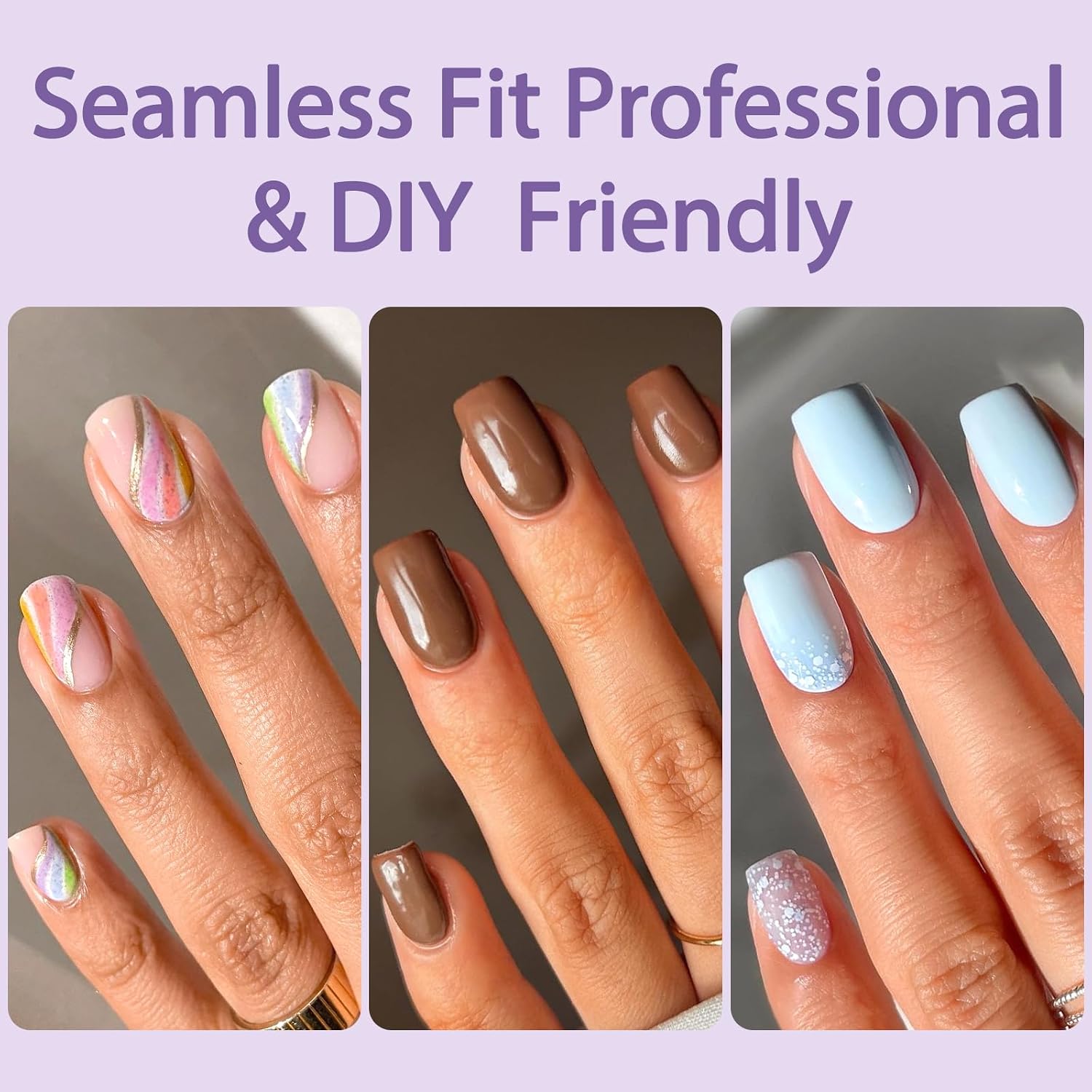 AddFavor Short Square Nail Tips, 480pcs Soft Gel Nail Tips Square Shape Clear Fake Nails Full Cover Acrylic Nails Tips for Extensions Manicure Home DIY 15 Sizes