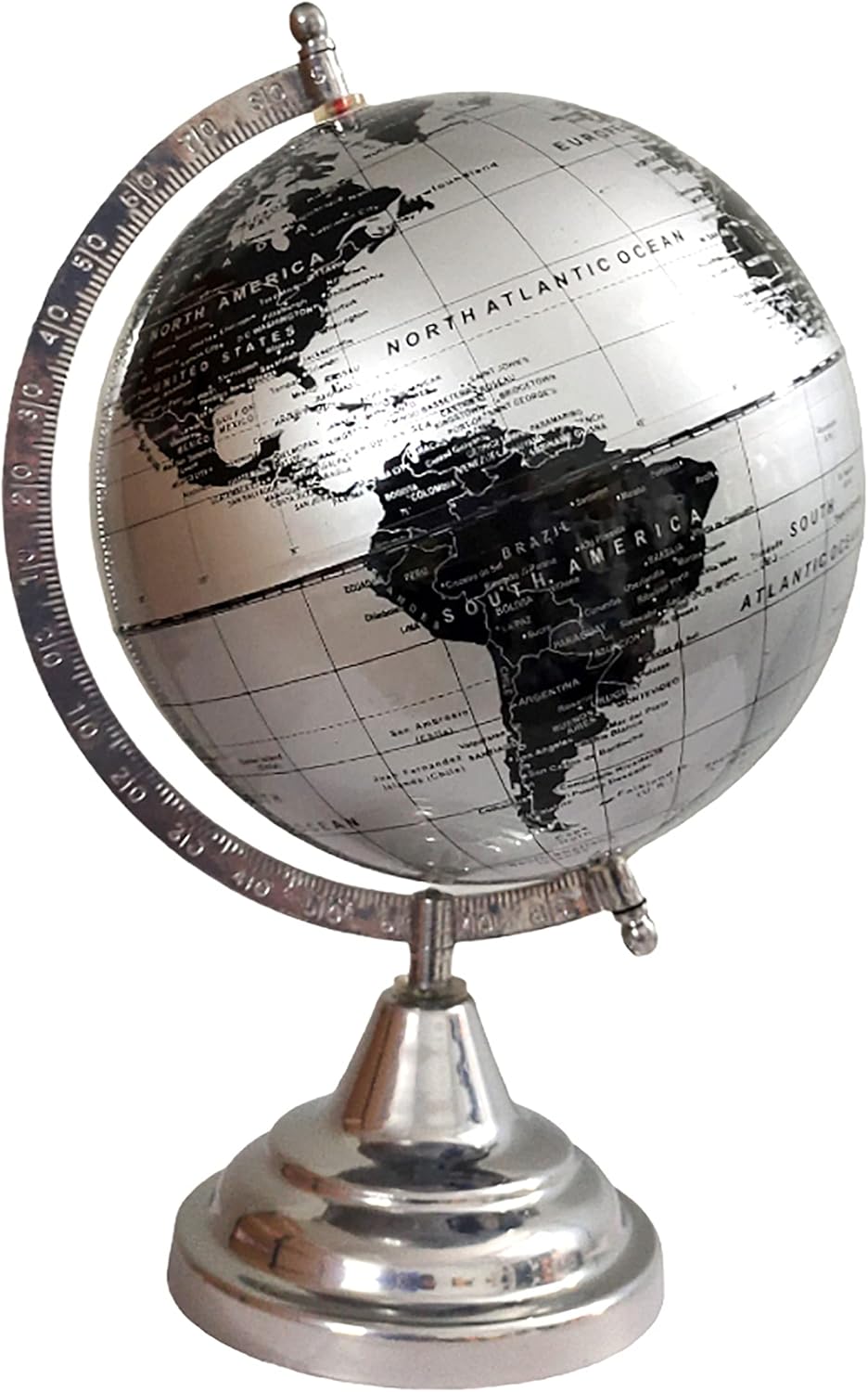 Premium Decorative Rotating Globe with Metal Arc and Base/World Globe/Home Decor/Office Decor (8 Inch, Green)