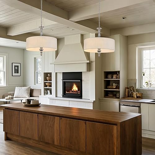 Miniatura 4 de Candelabro de metal y madera con 4 luces, estilo rústico con cristales transparentes, lámpara de techo de madera vintage para cocina, comedor,