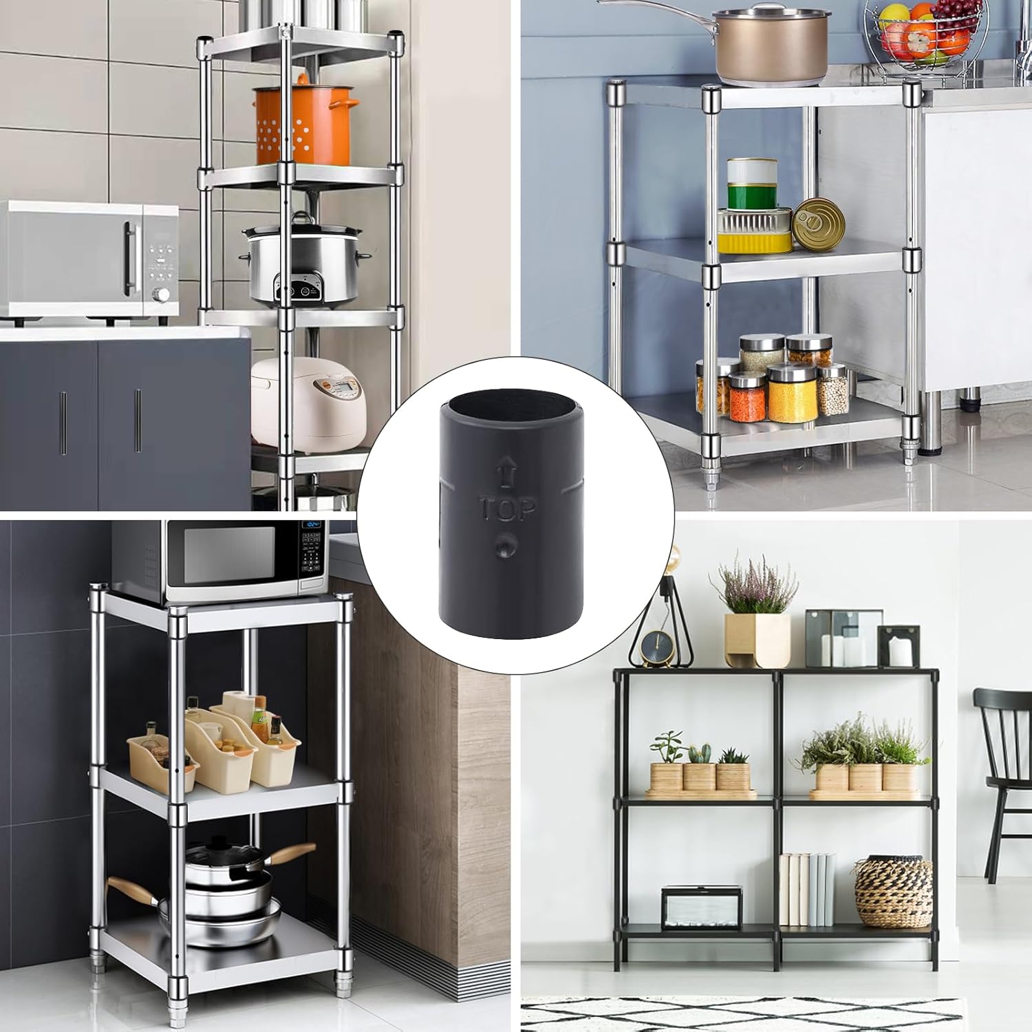 24 Pcs Wire Shelf Clips for 3/4" Post - 12 Pairs of Wire Rack Lock Clip Replacements for Metal Shelving Sleeves System, Plastic Parts for Stability and Layer Spacing Adjustment - Image 6