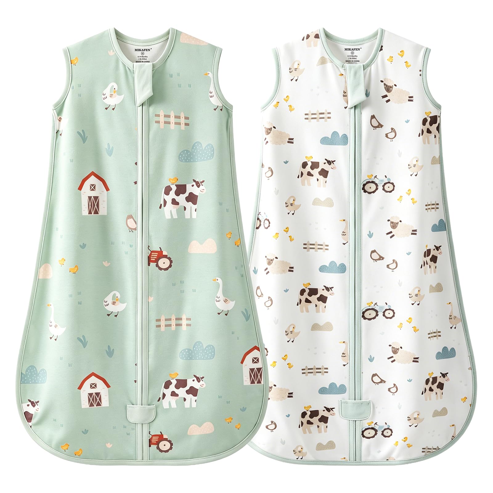 mikafen schlafsack 2er Pack Baby Sommer 0.5 Tog,Baumwolle Kinder Sommerschlafsack für Jungen und Mädchen, Grün,0-6 Monate Baby Ausführung:Thule Sackmarkise TO 1200 450 cm Tuch mystic grau Art.Nr. 42414 Hersteller-Artikel-Nr. 307272 Campingplatz Capfun Camping Lou variant images