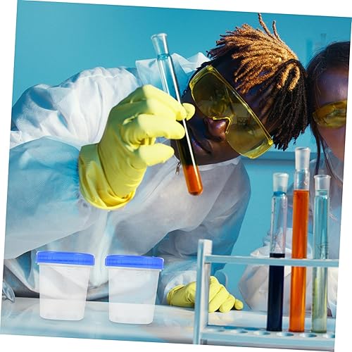 Miniatura 3 de SOLUSTRE 15pcs Measuring Cup Urine Cup Specimen Cup with Lid Sample Seal Cups Containers with Lids Pet Plastic Container with Lid Liquid Sample