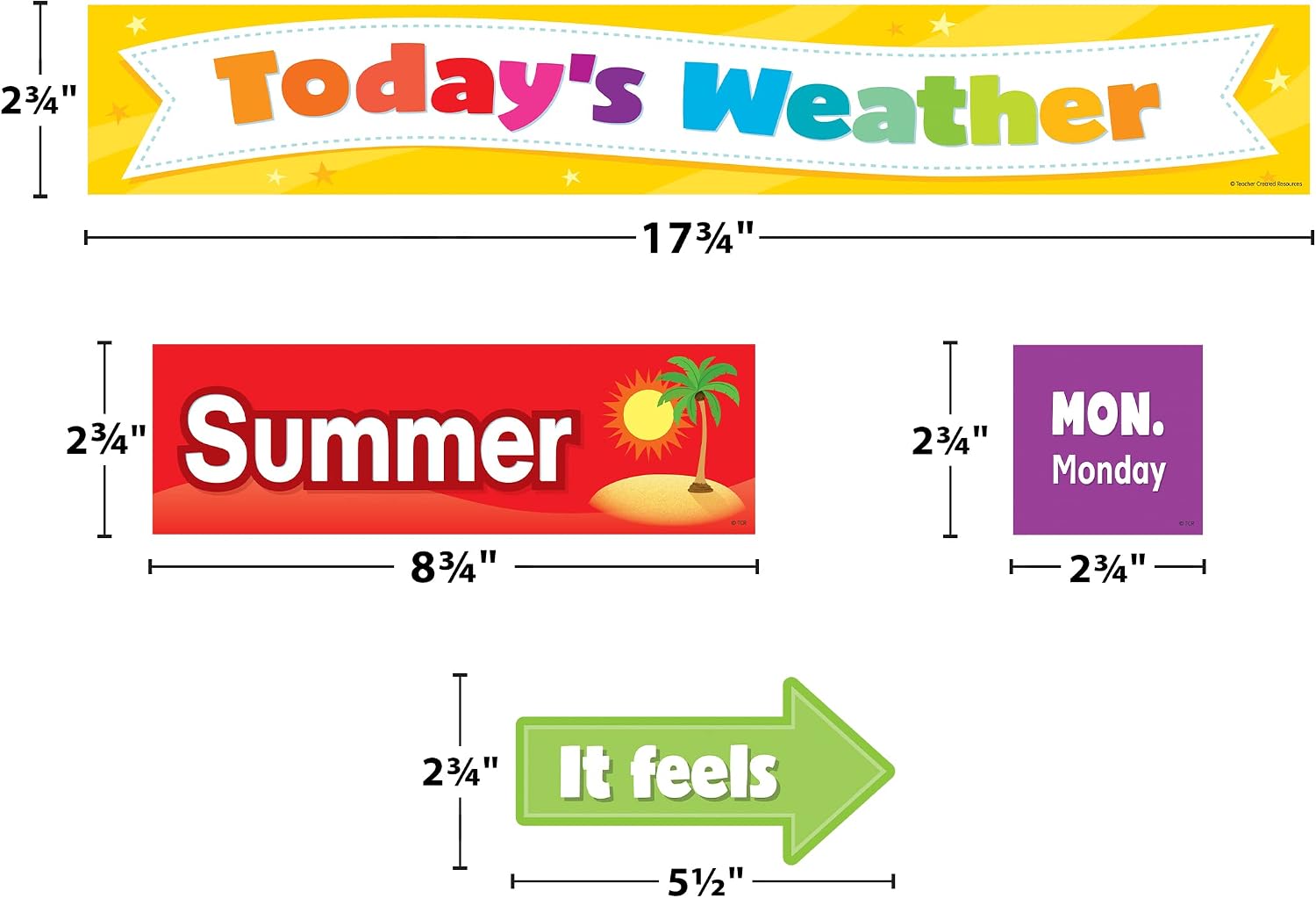 Teacher Created Resources Colorful Weather Pocket Chart Cards