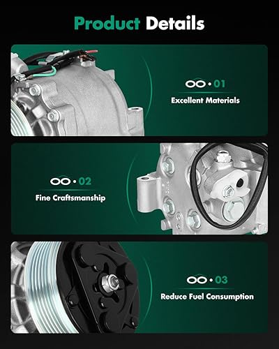Vista 373 de SCITOO Compresor de CA apto para H-onda Prelude 2.2L 2001 para H-onda Civic para A-cura EL 1.7L 1997 1998 1999 2000 2001