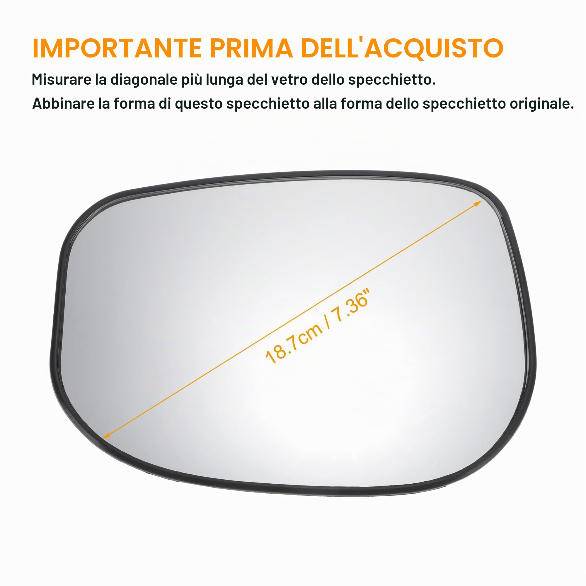 QUARKZMAN Vetro Retrovisore Sinistro Riscaldato Per Honda JAZZ 08-15 1Pc