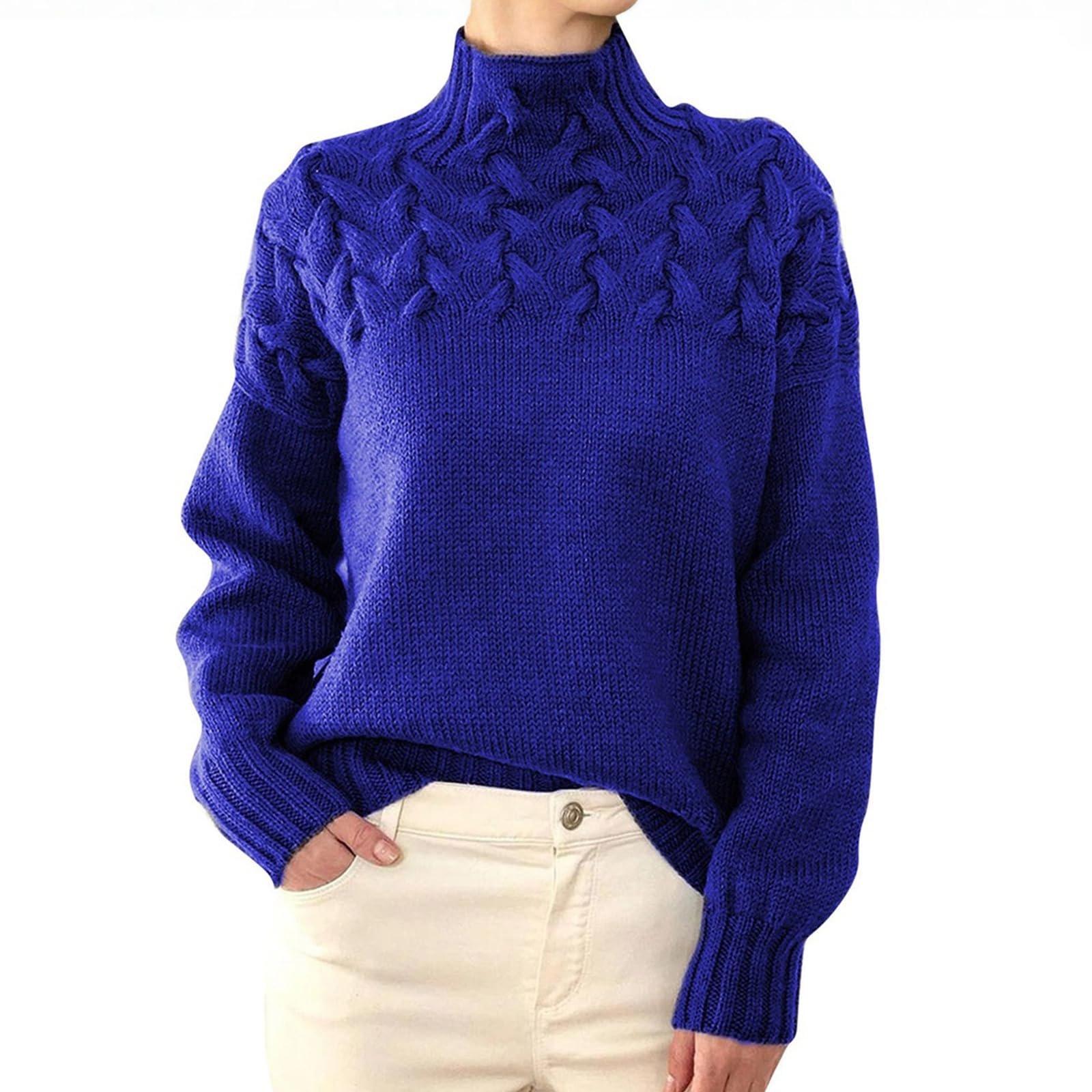 Fall Sweaters for Women Ribbed Knit 2025 Fall Casual Turtle Neck Long Sleeve Heavy Warm Winter Tops S-5Xl
