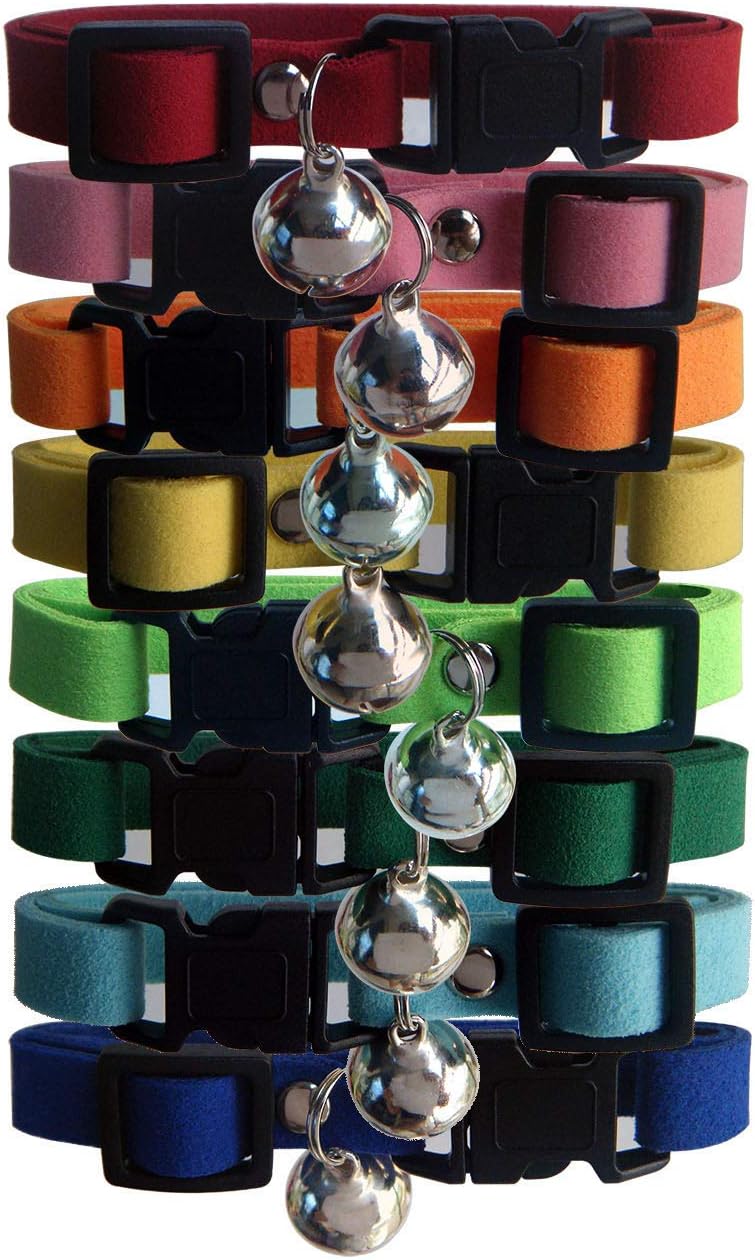 Yamio's Collection Puppies Collars 8 Pack Adjustable Soft with Bells