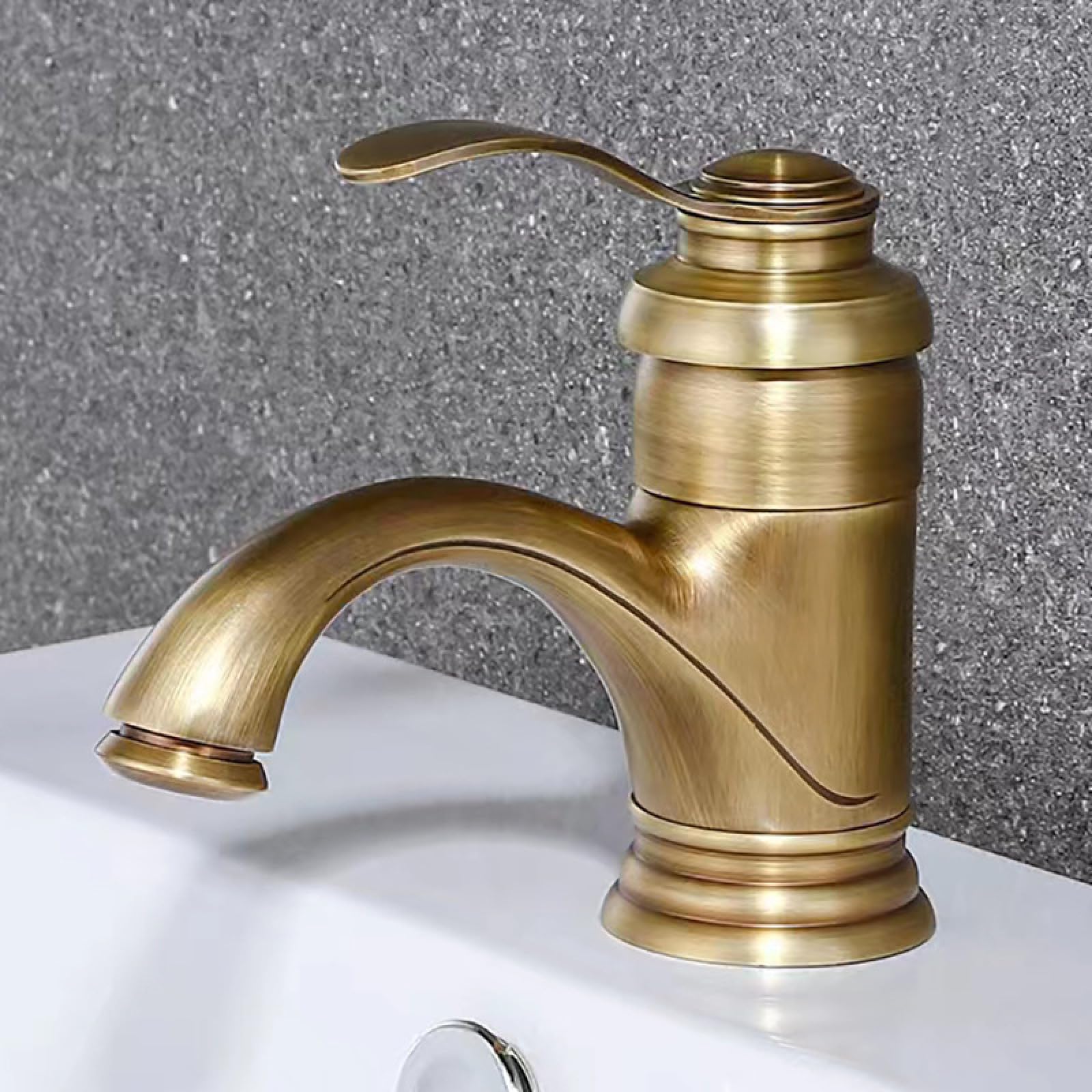 Fanjubei Antique-Style Dwarf Bathroom All-Copper Hot And Cold Water Faucet