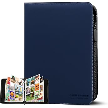 Sammelkarten Album 9 F chern - 40 Seiten Album Sammelmappe bis zu 720 Karten - Binder Heft f r Spielkarten wie Yu-Gi-Oh Magic Sportkarten - Blau