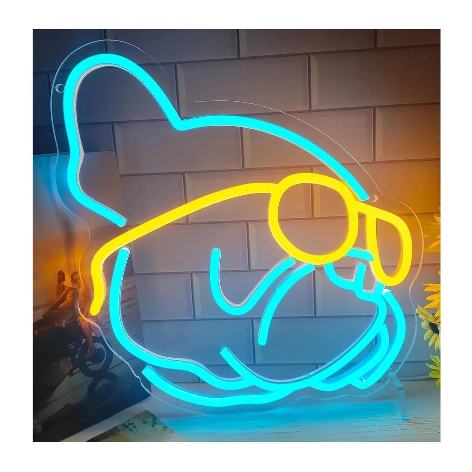 Aextroi neon Lights Sign Neon Sign French Bulldog Powered Dimmable for Bedroom
