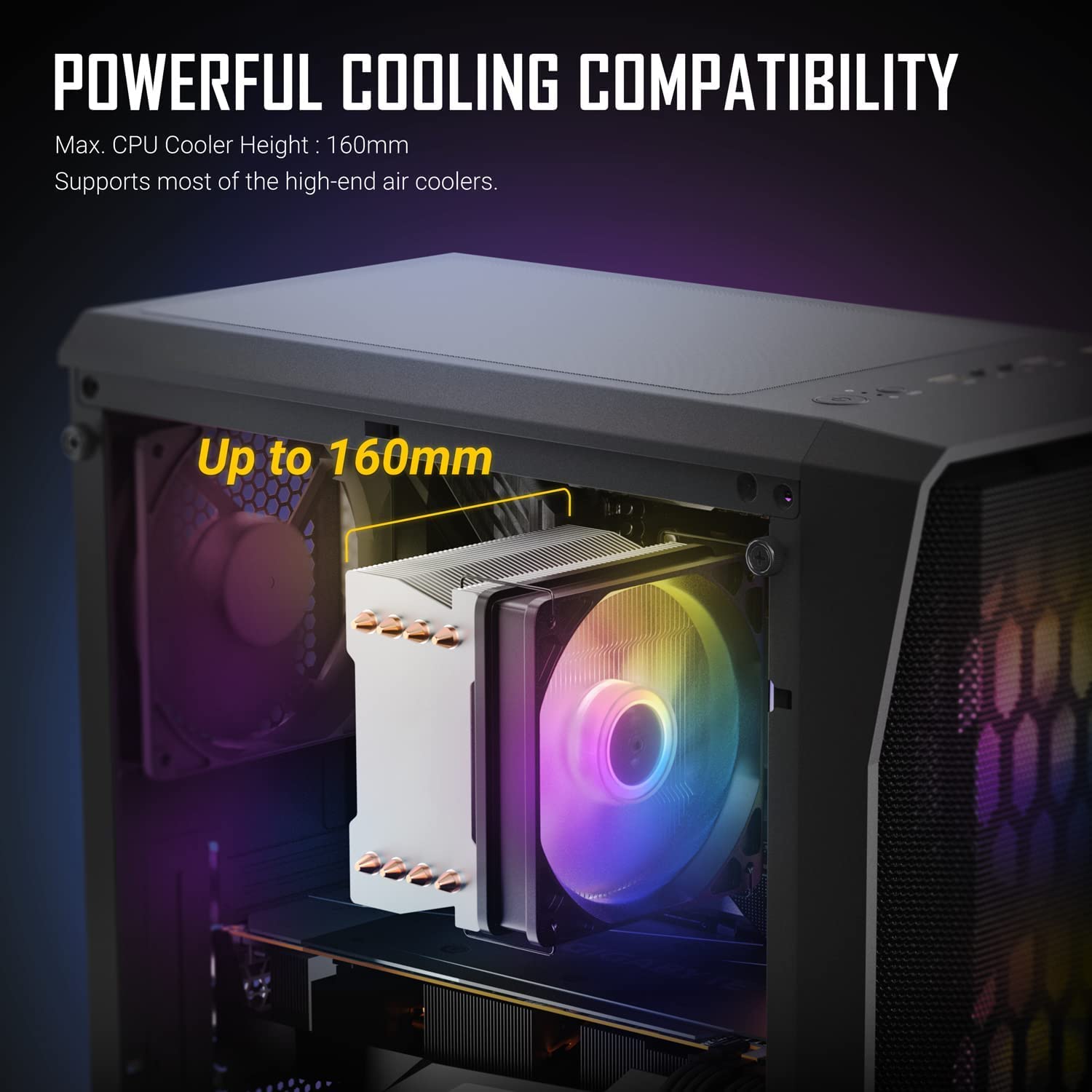 ANTEC NX Series NX360, pannello frontale in rete ad alto flusso d'aria, 4 ventole da 120 mm incluse, pannelli laterali in vetro temperato, supporto radiatore da 360 mm, case da gioco Mid-Tower ATX