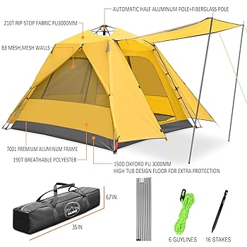 KAZOO ポップアップテント Amazon.co.jp: KAZOOキャンプ用自動屋外ポップアップテント防水