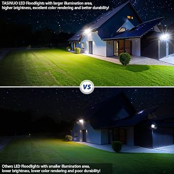100W LED Floodlight Outdoor Security Lights 10000LM 2 Pack [Energy Class F]