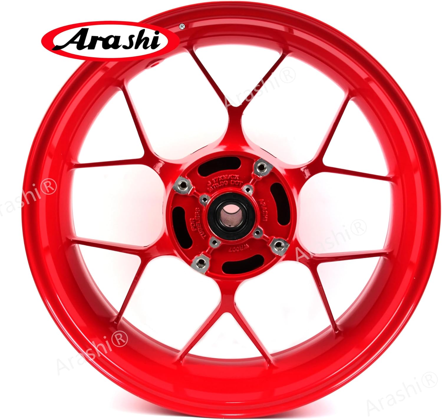 Arashi Rear Wheel Rim and Brake Disc Rotor for Honda CBR1000RR 2008-2016, Motorcycle Replacement Accessories Parts Red