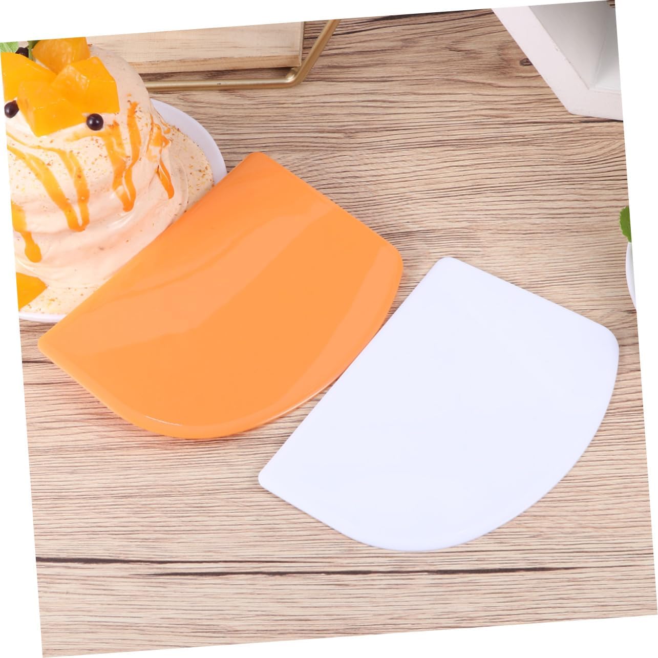 4Pcs PP Cream Scraper Orange Cake Baking Tool for Cooking